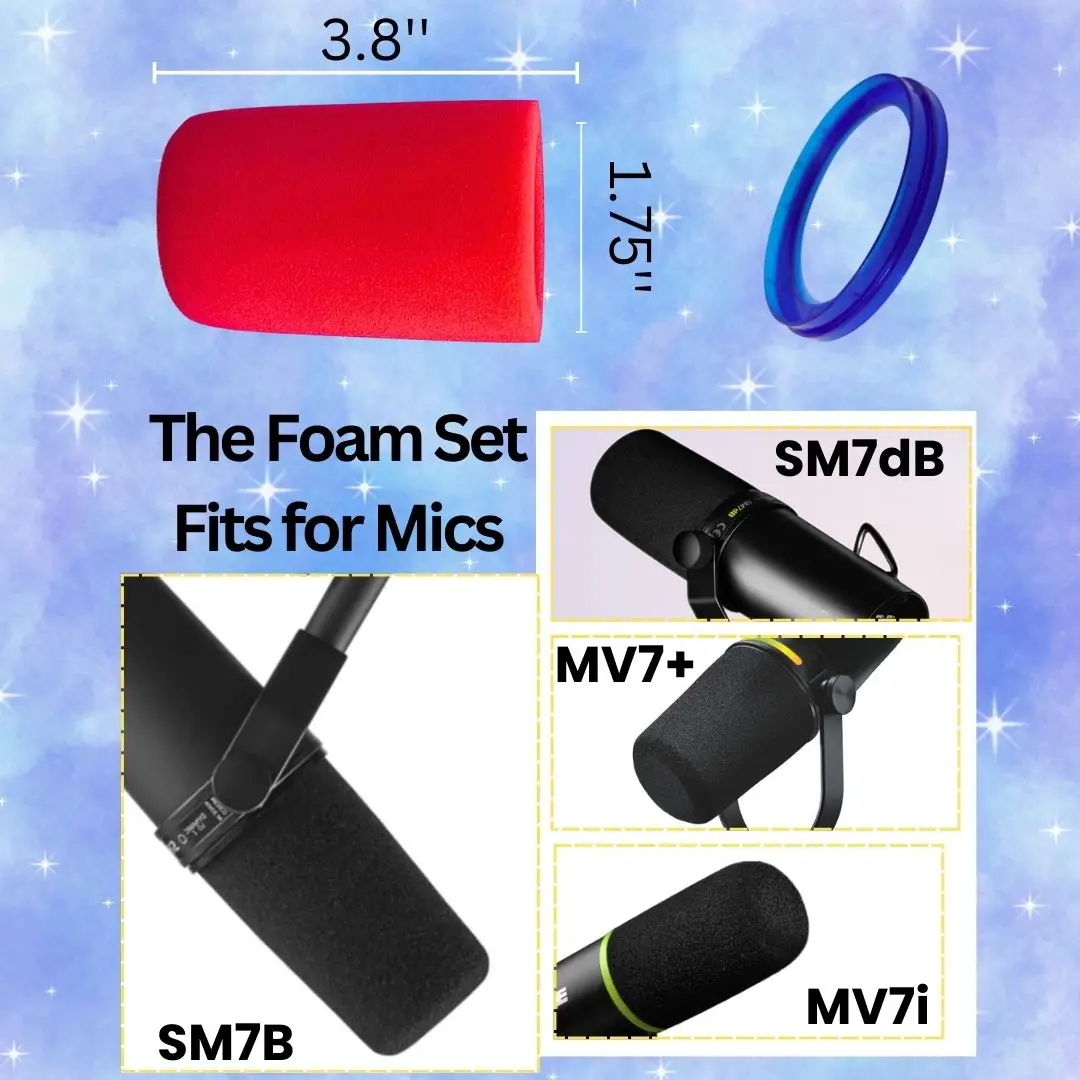 빨간색 방음 폼 마이크 커버 (고정 링 포함) 다양한  - Shure Mic Mv7 리뷰 및 가격