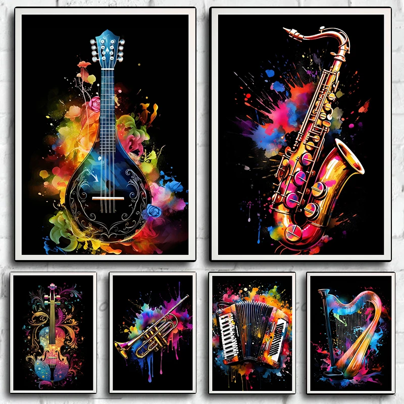 악기, 바이올린, 하프, 색소폰, 우쿨렐레, 포스터,  - Picture Of Musical Instrument 리뷰 및 가격