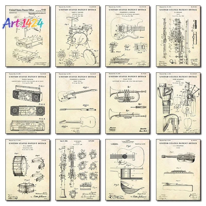 특허받은 빈티지 악기, 어쿠스틱 기타, 접이식 드럼 포 - Picture Of Musical Instrument 리뷰 및 가격